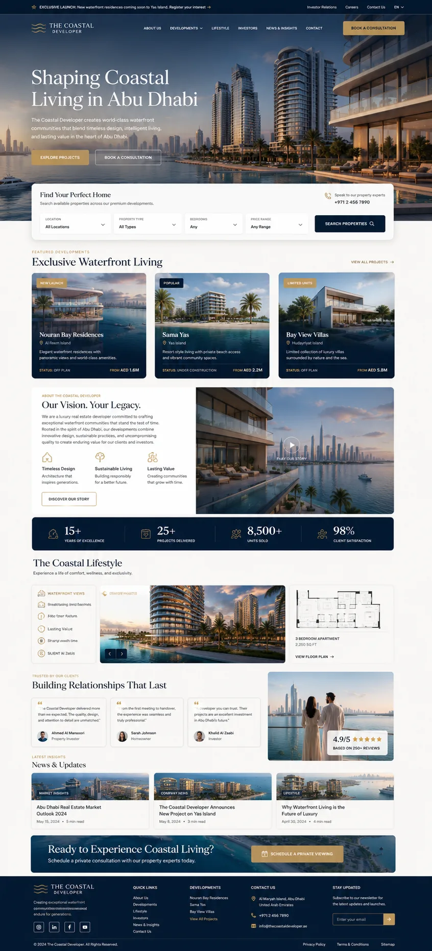 The Coastal Developer — homepage design